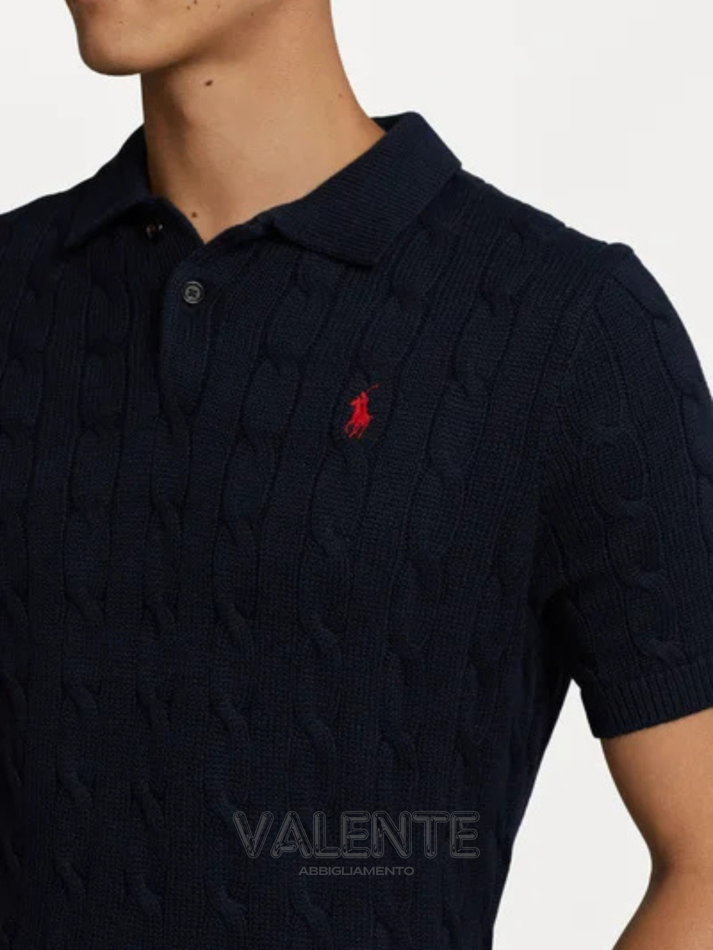 Valente Abbigliamento | Maglia Con Treccia Con colletto